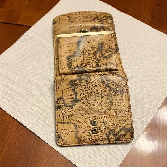 PATRICIA NASH. Vintage Map Print Wallet. Leather is so soft! Beautiful details. - Picture 7 of 12